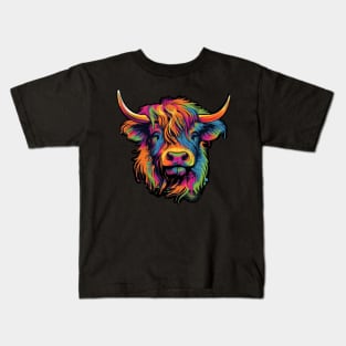 Scottish Hairy Highland Cow Kids T-Shirt